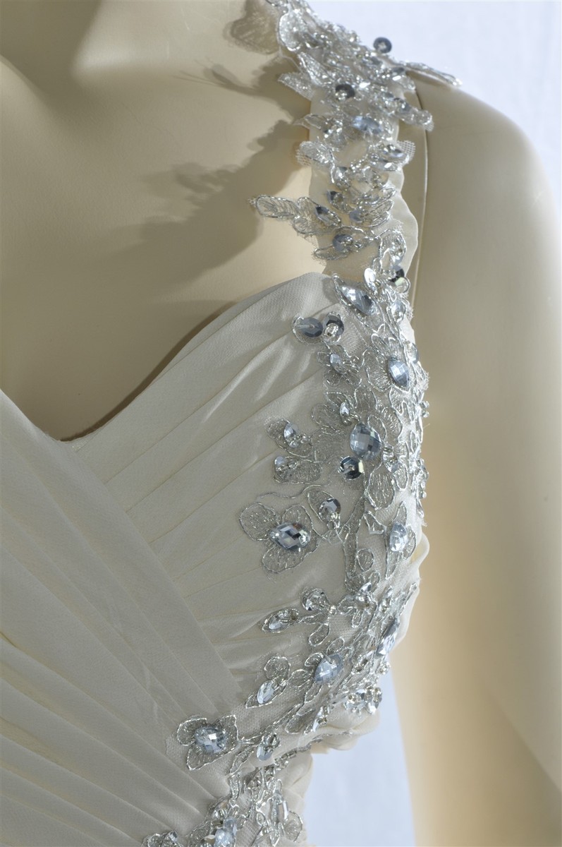 Women's Stunning Gorgeous One Shoulder Beaded Corset Gown Dress Ivory 2 | eBay Women's Stunning Gorgeous One Shoulder Beaded Corset Gown Dress Ivory 2 | eBay