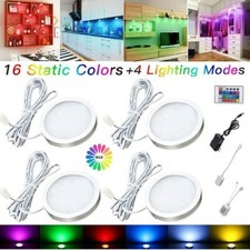 4x RGB LED Unterbauleuchte Vitrinenbeleuchtung Möbel Regalbeleuchtung Spots