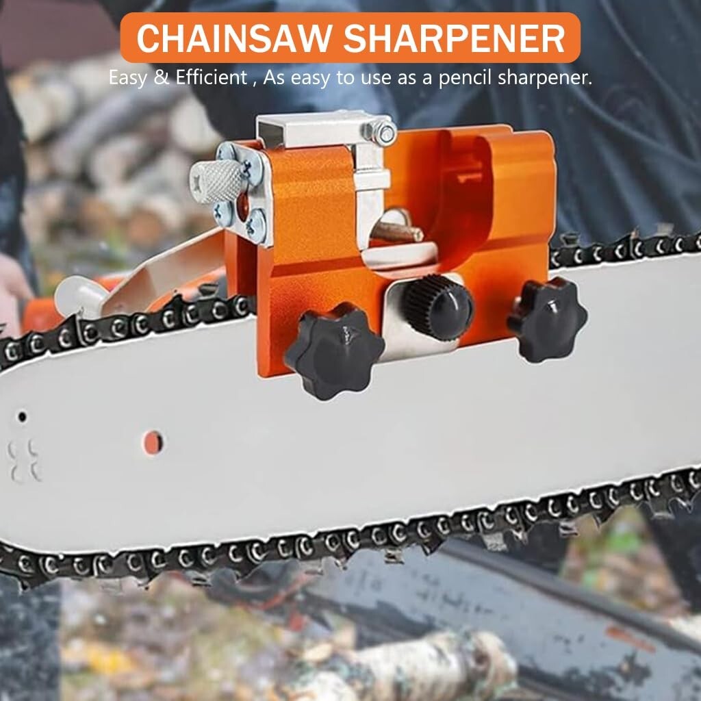 Chain Saw Sharpener, Manual Hand Crank Chainsaw Chain Sharpener + Free ...