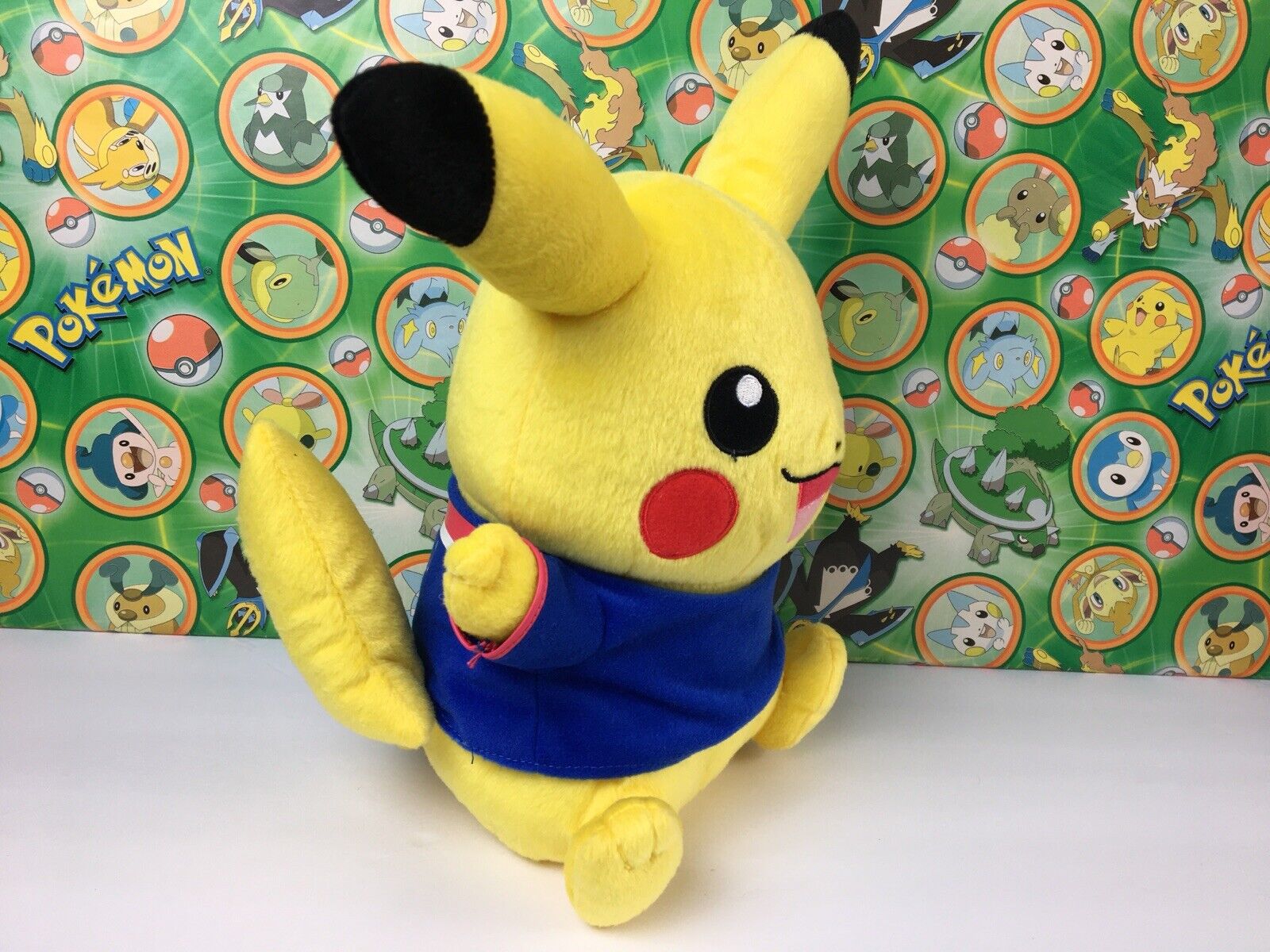 Sintético doll estampado - Pokémon - Pikachu e sua turma - Fundo amarelo