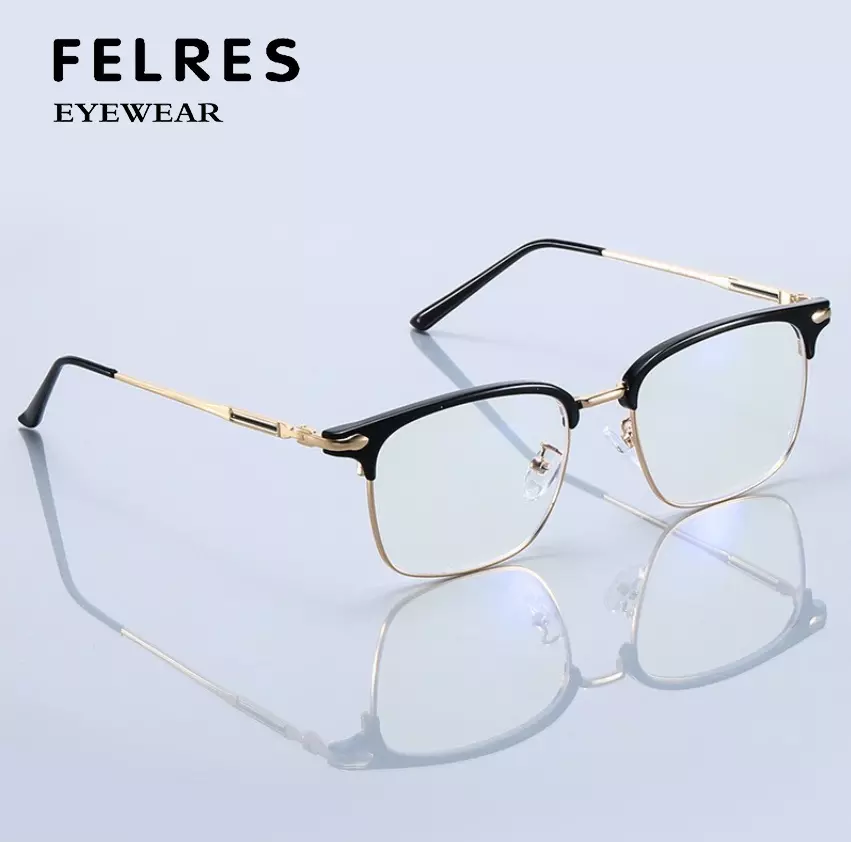 Anti Blue Half Frame Acetate Glasses Frames Women Men Optical Fashion  Computer Glasses, C2