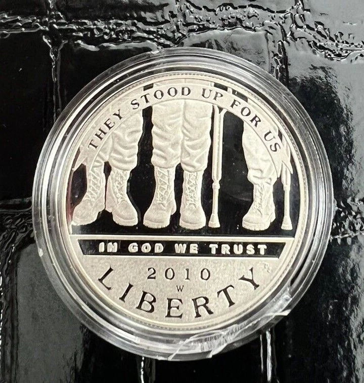 2010-W US American Veterans Disabled for Life Commemorative BU Silver Dollar - Image 3 of 4