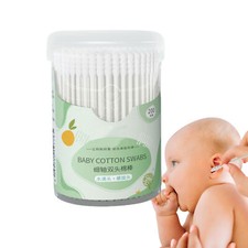200Pcs Baby Cotton Swabs Gentle Soft Swab Double Headed W/ Storage Box Easy Take