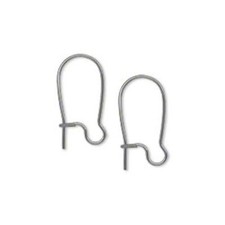 10 Gunmetal 18mm Kidney Earwires Earring Findings