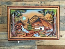ORIGINAL RUKS BLACKFOREST 3D DIORAMA WATER MILL REUGE SWISS MUSICAL MOVEMENT