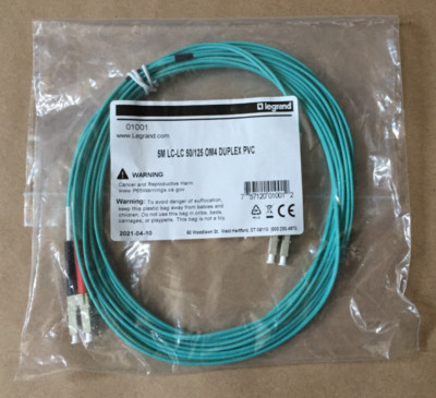 Legrand C2G 01001 5m LC-LC 50/125 OM4 Duplex Multimode 16ft Aqua Fiber Cable