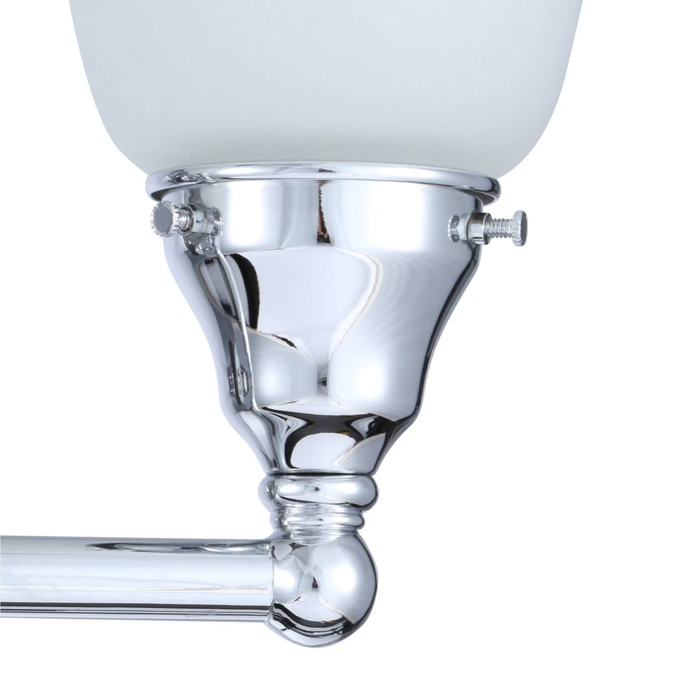 Asten  4-Light Chrome Vanity Light with Opal Etched Glass Shades by World Import - Image 4 of 4