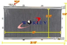 26"×12" Aluminum Universal Radiator Heat Exchanger Water to Air Intercooler+ Cap