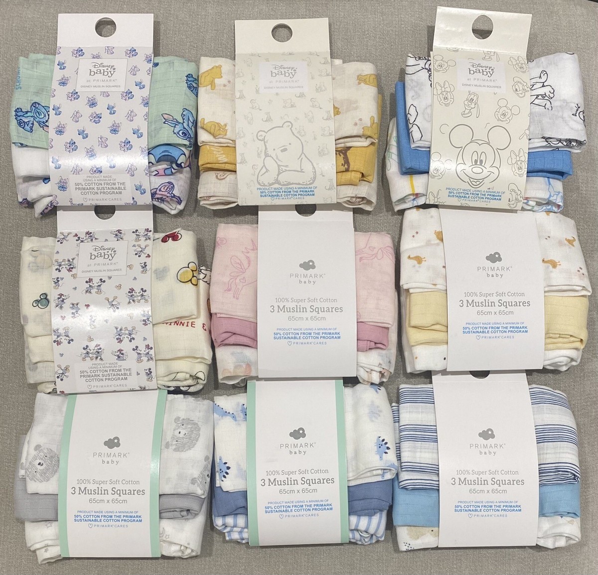Primark Disney Baby Muslin Squares Pack Cloths UK