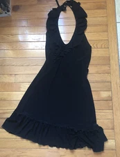 Fave LBD Black Dress Strapless Halter Tie Up Casual Lunch Clubwear Partywear