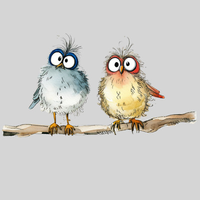 10'' Width DTF Print Sheet Ready To Press Heat Transfer Funny Birds on Branc2060