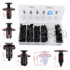 100Pcs Bumper Hood Fender Liner Clips Push Type Pin Retainer 6 Size with Case