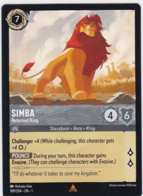 Disney Lorcana Simba Returned King | eBay