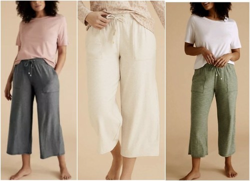 New Ex M\u0026S Lounge Edit Wide Leg Jersey 