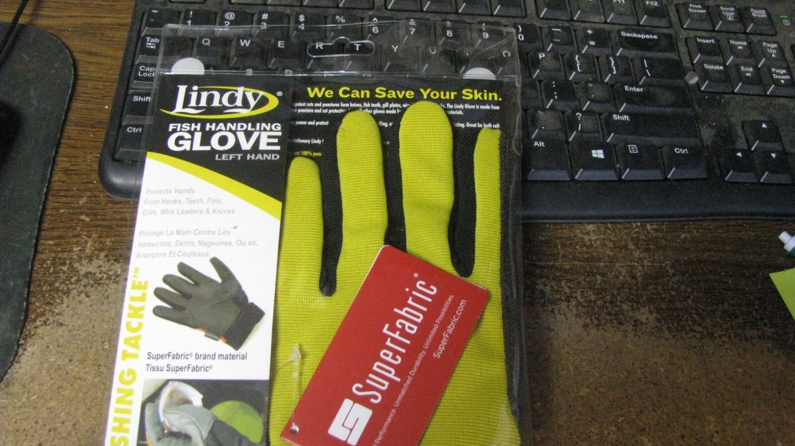 Lindy fish handling glove, left, s/m, free shipping