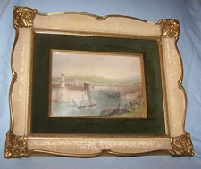 Vintage Sungott Art Studio Framed Original Antique Engraving Picture-12 1/2 x 10