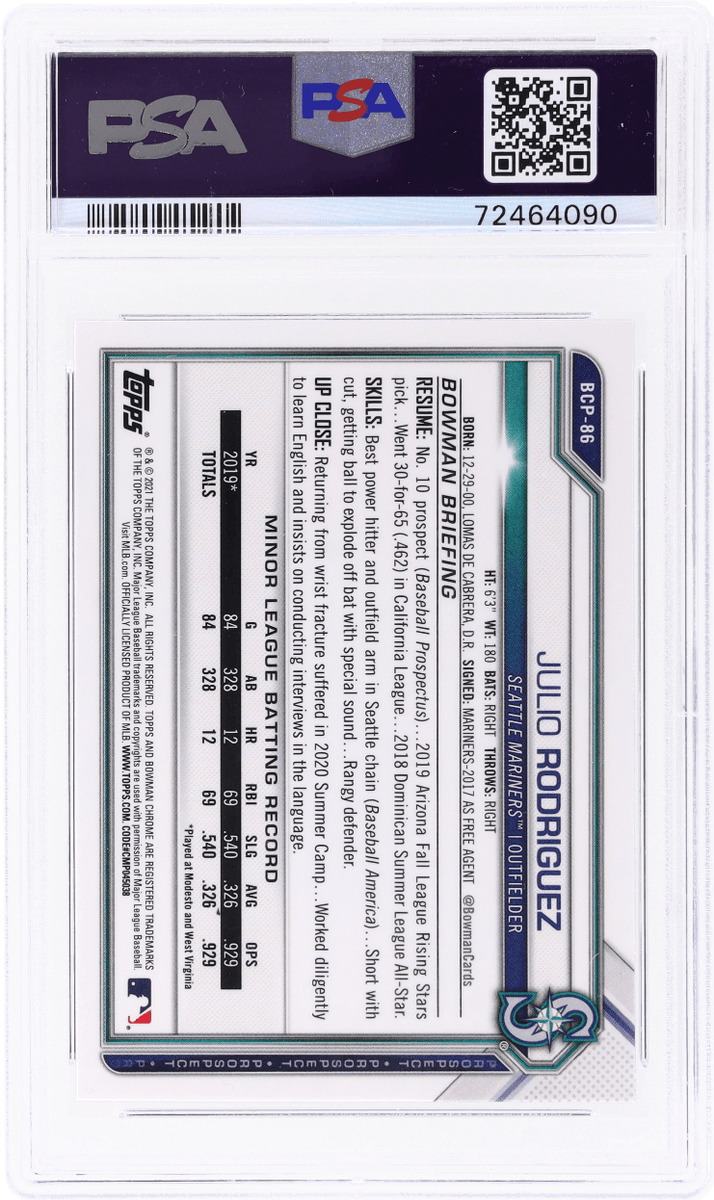 その他 bowman Julio Rodriguez psa10 chrome その他 bowman Julio Rodriguez psa10 chrome JULIO RODRIGUEZ