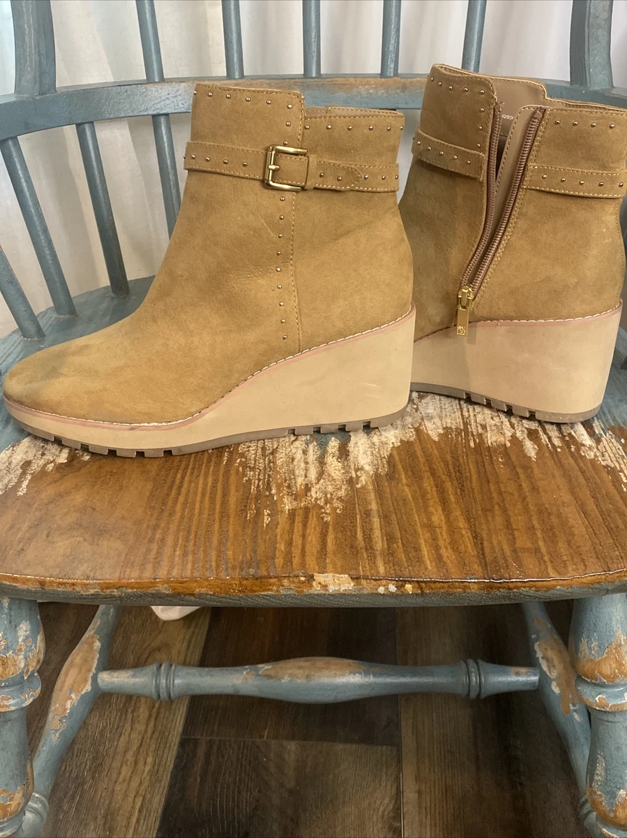 Wide wedge booties cheap