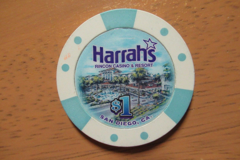 Harrah's Rincon Casino Resort $1 Gaming Poker Chip ~ San Diego, California