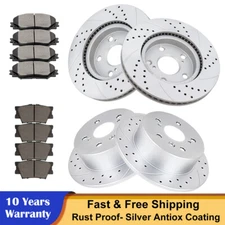 10.83" Front Rear Disc Rotors Brake Pads for 2006-2018 Toyota Rav4 Lexus HS250h