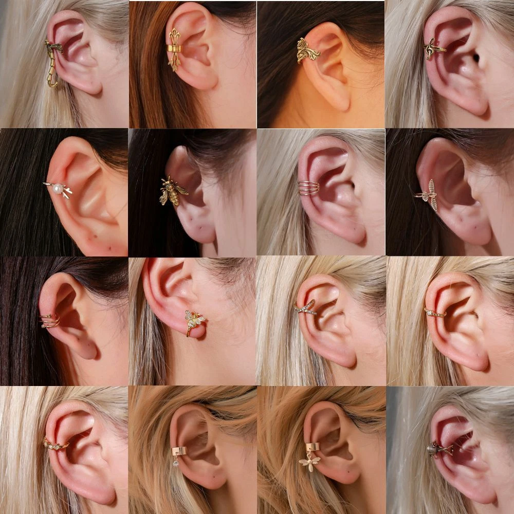 Statement Jewelry Non piercing Earrings No Pierced Clip Ear Studs