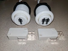 Set of 1 & 2 Player Happ arcade buttons w/.250 E-switch 50G force microswitch