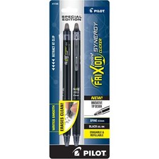 Pilot Gel Pen Frixion Clicker Retractable Black Ink Erasable, Pack of 2 Pens