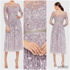 MAC DUGGAL 93633 Long Sleeve Tea Length Dress FLAW