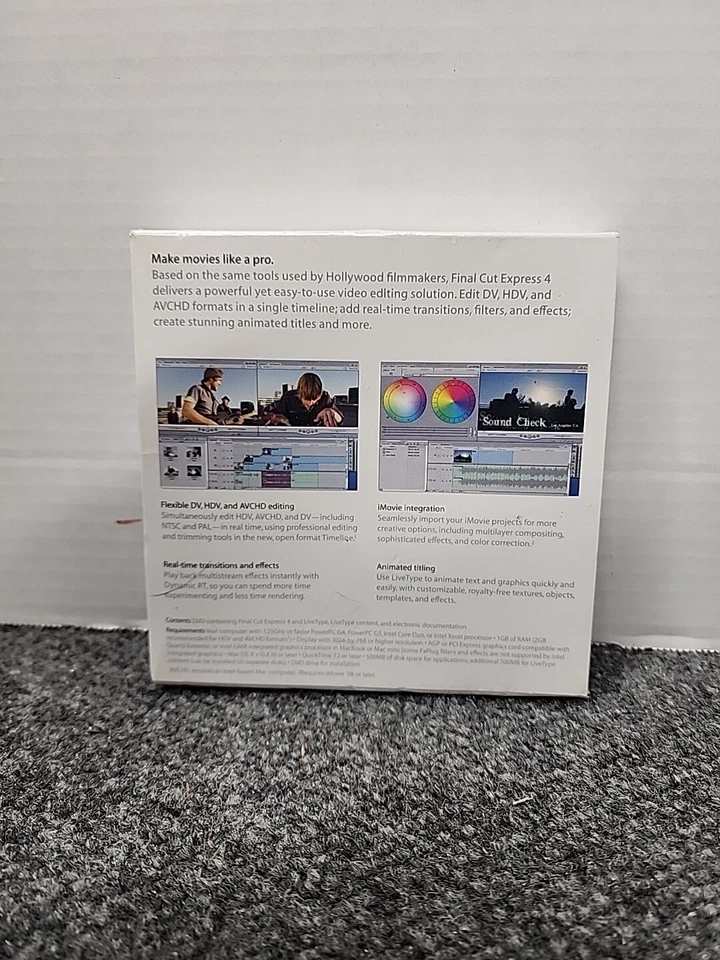 Apple Software Final Cut Express 4 - Retail Version New in Box - Image 2 of 3