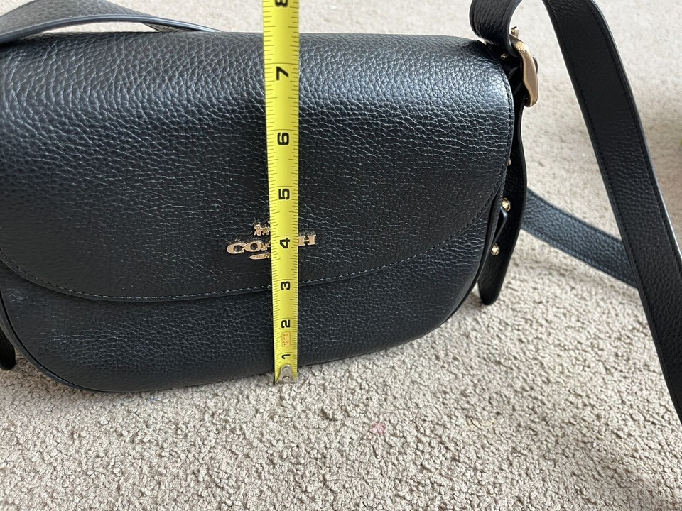 New Coach Macie Saddle Bag Crossbody In Refined Pebble Leather Black Retail 399 eBay