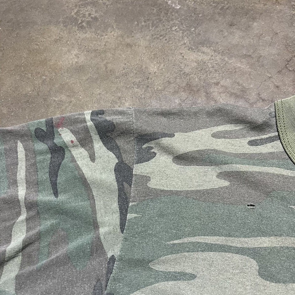 Vintage 70s MTF Jungle Camo Boxy Blank TShirt 1970s True Vintage eBay