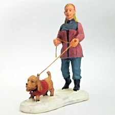 Lemax 2002 Strolling With Pooch General Products #22568 Cute Dog Woman Park Walk