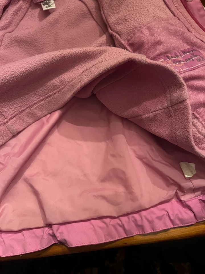 Girls REI 3 In 1 Jacket Coat XXS Size 4-5 Pink Hooded Outer & Fleece Inner - Image 3 of 4