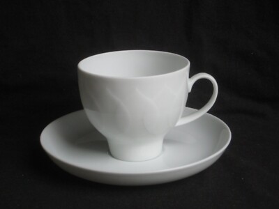 Rosenthal LOTUS uni WEIß Kaffeetasse und Untertasse offener Fuß TOP