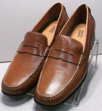 209002 SP50 STOLTZ PENNY MEN'S SHOES 9 M DARK TAN LEATHER JOHNSTON & MURPHY