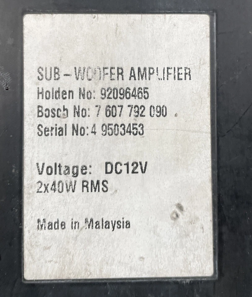 2004-2006 Pontiac GTO Stereo Sub-Woofer Amplifier 92096465 - Imagem 3 de 4