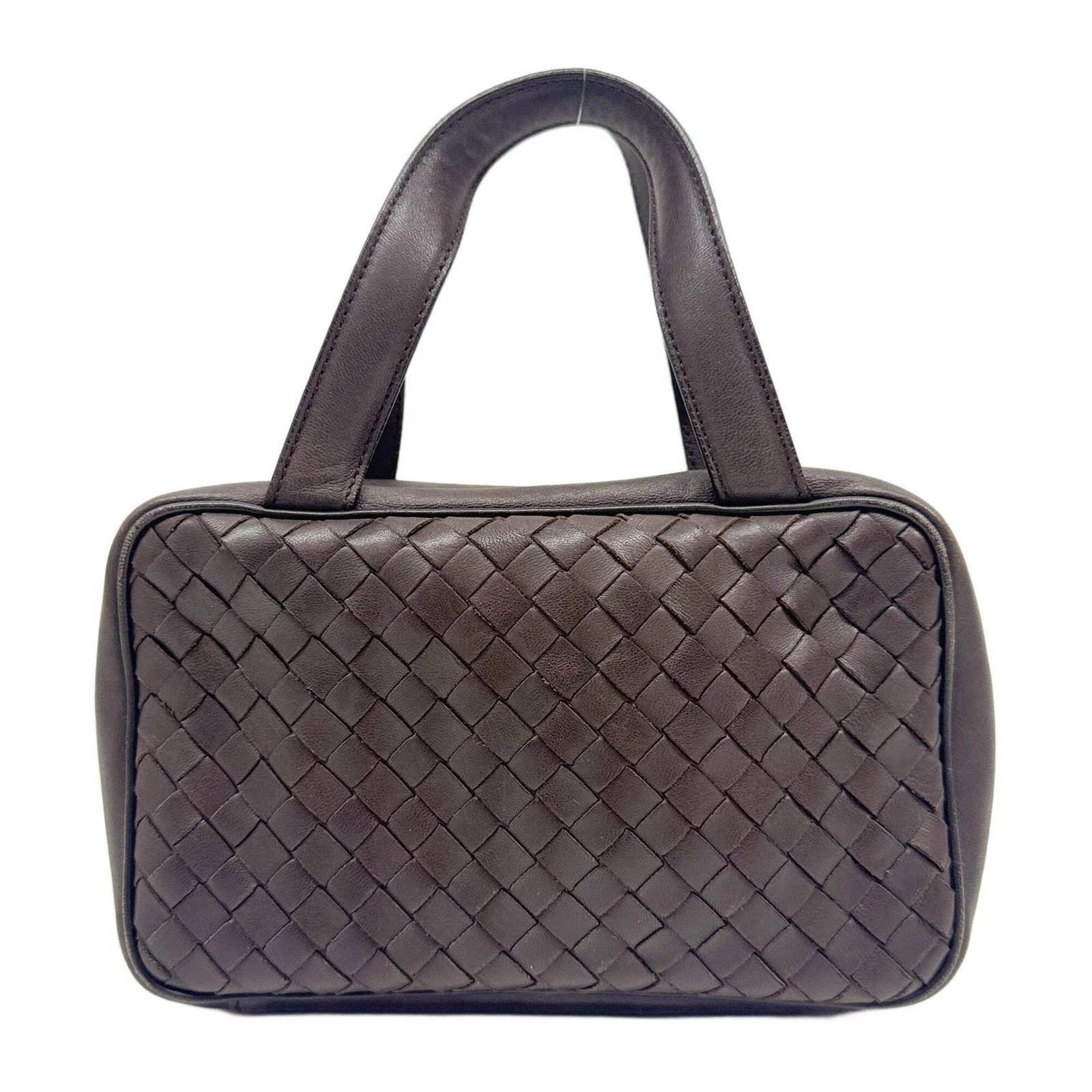 Bottega Veneta — BOTTEGA VENETA Intrecciato Brown Leather Make Up Pouch