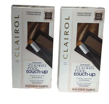 Medium Brown Clairol Root Touch-Up Concealing Powder Lot 2X Temp Gray Cover