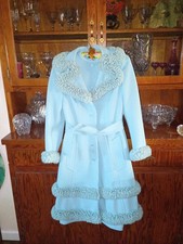 MINT Lilli Ann Knit Wool lined coat and lined dress in baby blue/sky blue MINT