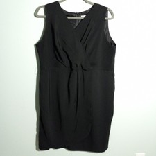 Avenue Pencil Dress size 24W, NEW Black Stretch Woven Faux Wrap Party Career