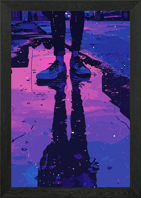 Lofi Pink Retro Framed Wall Art Poster Canvas Print Picture