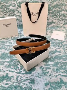 Celine Medium Brown/Black Reversible Waist Belt with Gold Logo, Size 85
