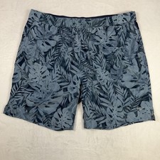 Speedo Men's Swim Shorts Size XXL Blue Tropical Leaf Print Casual Beach Swim