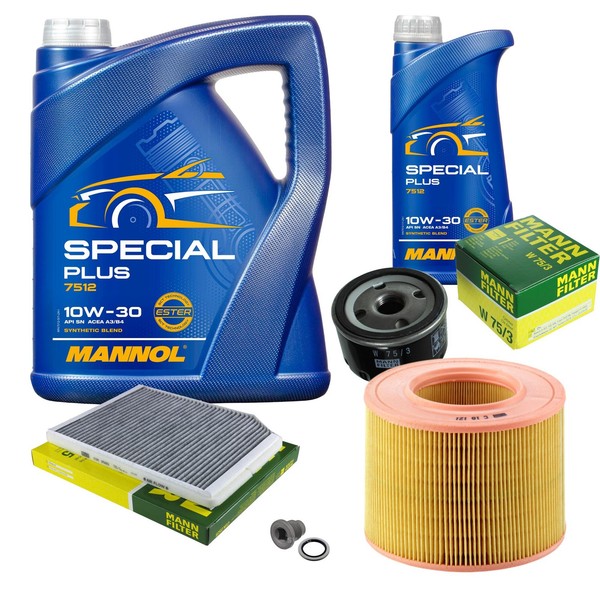 Mann Inspektionspaket 6L Mannol Special Plus 10W-30 FüR Renault Laguna I 2.0-image