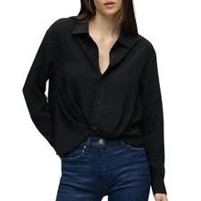 Hudson Long Sleeve Knotted Button Down Shirt Size L