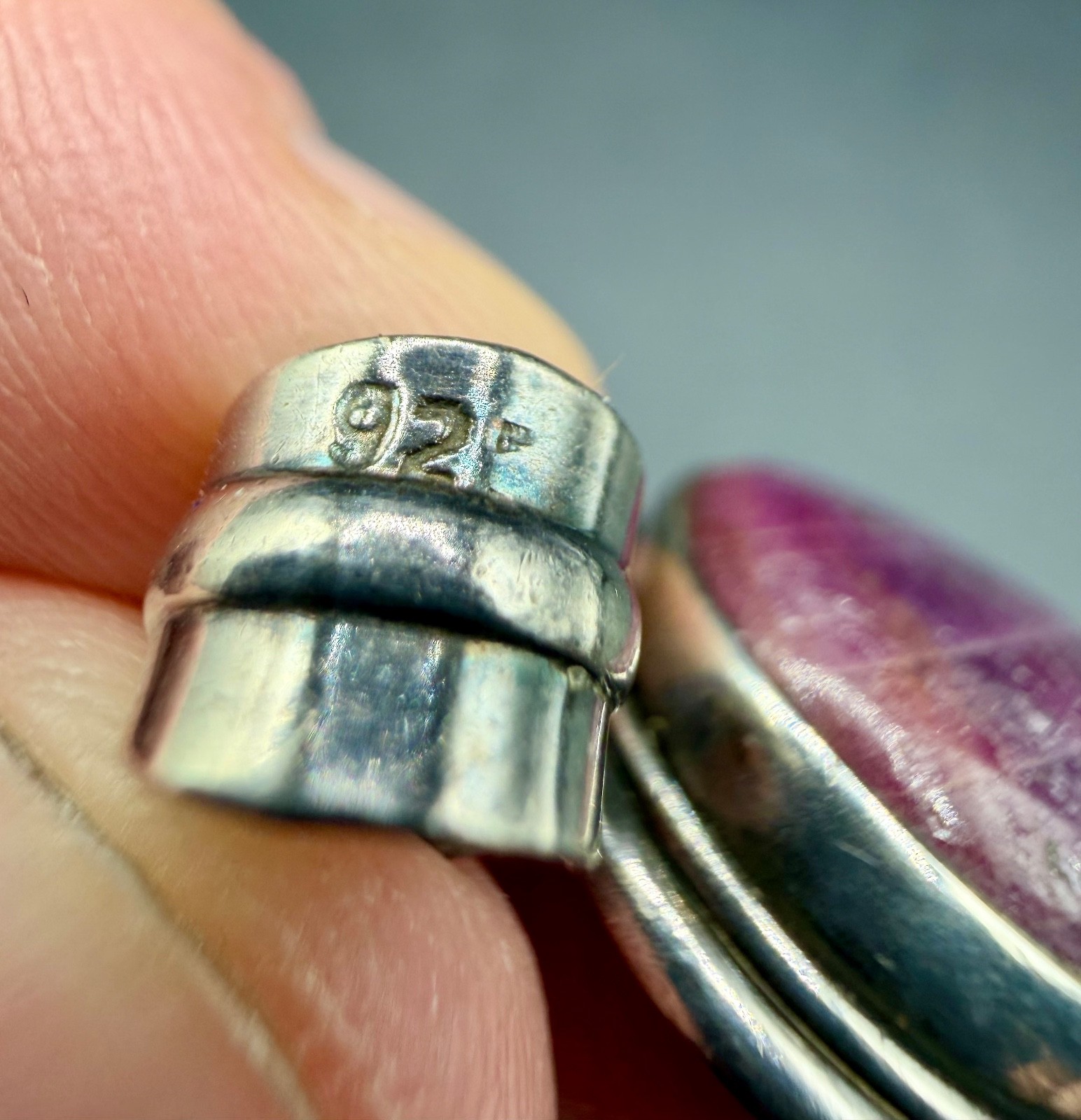 Large Raw Ruby Cabochon Pendant .925 Sterling Sil… - image 6