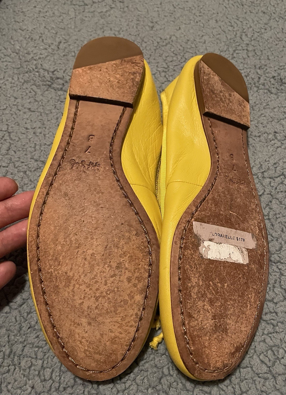 Coach Women's Yellow Size 7 Leather Ballet Flats thumbnail 2