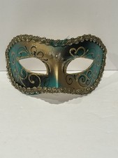 Handmade In Italy Venetian Paper Mache Masquerade Hand Painted Mask