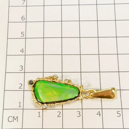 Handmade 16 ct+ Natural Ammolite Pendant 925 Sterling Silver /NP51794 - Image 3 of 4