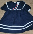 Vintage Pretty As A Picture Sailor Style Dress 18M Dark Blue Very Good Baby Girl — photo 1